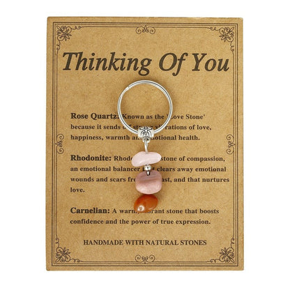 ✨Handmade Natural Stone Keychain – Carry Positivity Everywhere