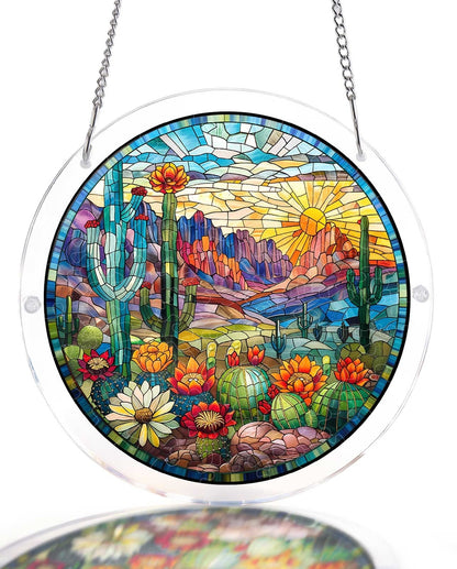 Acrylic Jigsaw Puzzle Suncatcher - Desert Sunrise