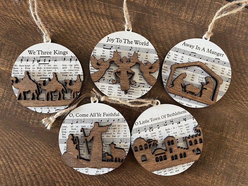 ✨Music Sheet Nativity Ornament