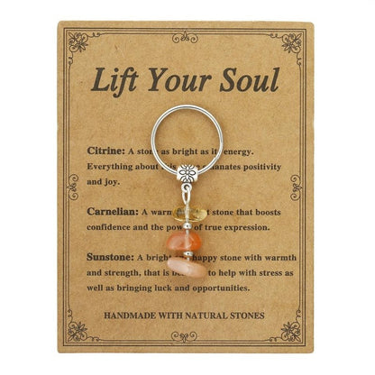 ✨Handmade Natural Stone Keychain – Carry Positivity Everywhere